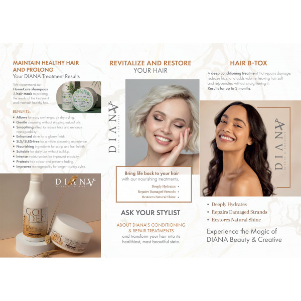 SALON BROCHURE (Table Talkers)
 SALON BROCHURE-Hair Frizz Fix treatment